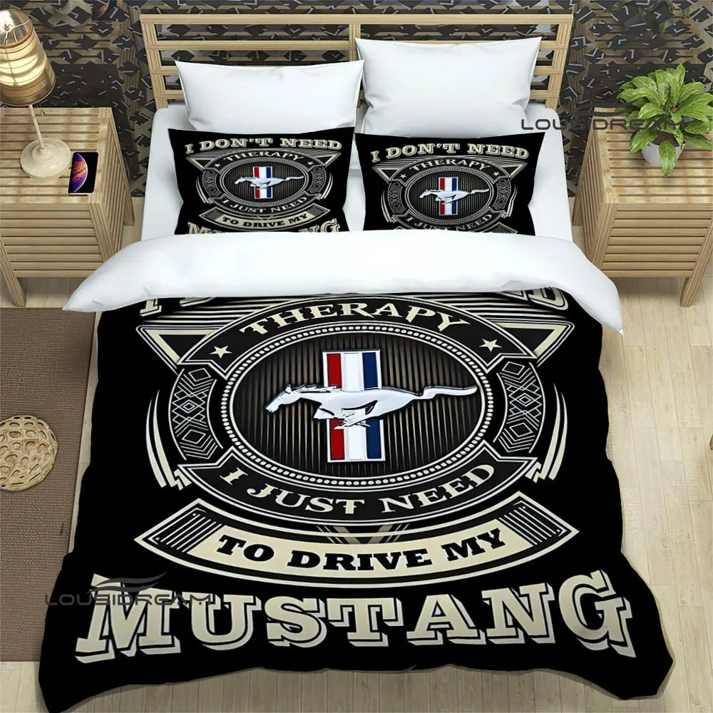 

Mustang car logo printed Bedding Sets exquisite supplies set duvet cover bed comforter set bedding set luxury birthday gift