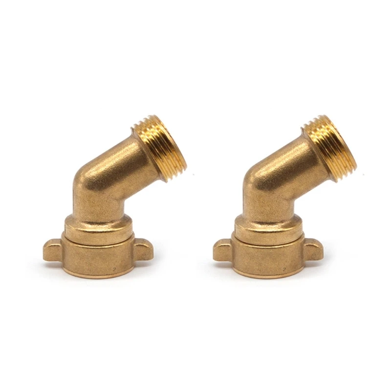 

K1KA Solid Brass Adapter Garden Hose Elbow 3/4" with Shut Off Valves 360Degree Connector Suitable for Leak Free Watering 2pcs