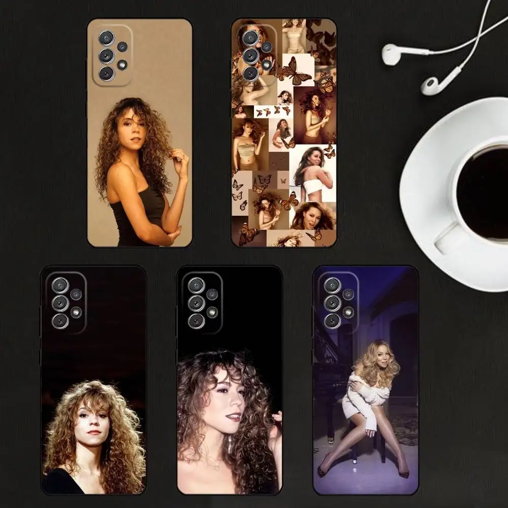 

1pc M-Mariah Singer C-Carey Phone Case For Samsung S25,S24,S21,S22,S23,S30,Ultra,S20,Plus,Soft Silicone Black Cover