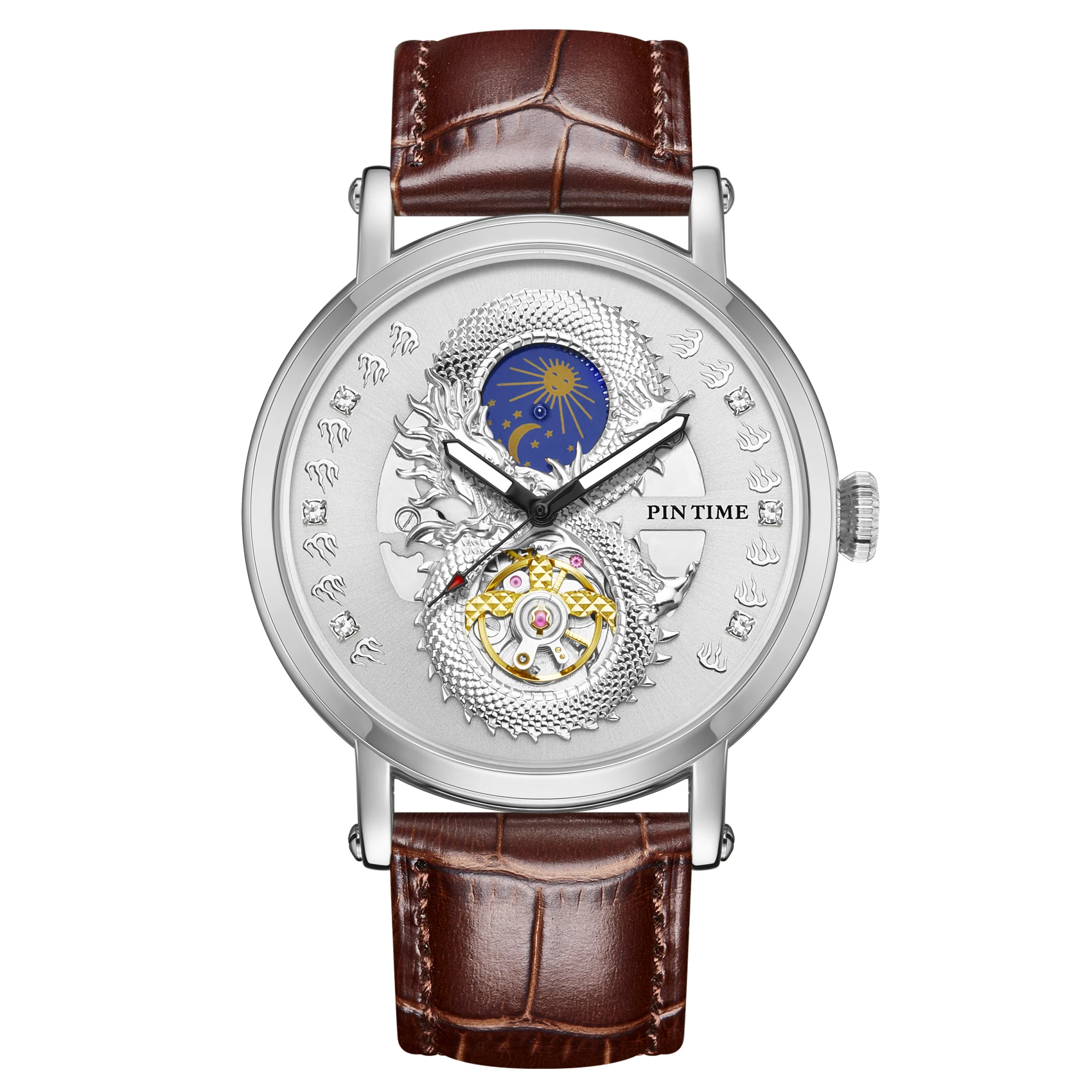 2023 New Super Men's Chinese Zodiac Chinese dragon No.1 Watches Sapphire Clock Men Quartz Watch Personality gift
