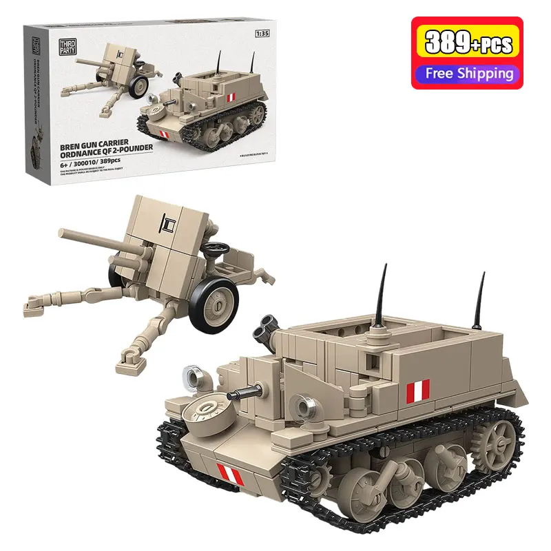 

389PCS Military Carrier Building Blocks British Infantry Vehicle Model Bricks WWII Series Construction Toy For Kids Boys Gift