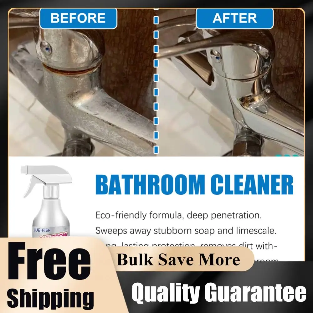 

Мощный спрей-очиститель для ванной комнаты: быстрое удаление налета, универсальное средство для стекла, раковин, нержавеющей стали