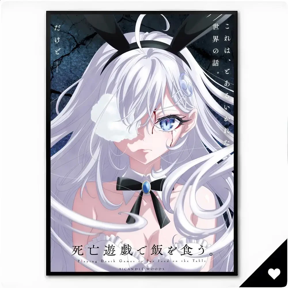 Tense Clever Anime P-Playing Death Games For Food Poster Framed Wall Art Painting for Living Room Interior Decor and Gift Option