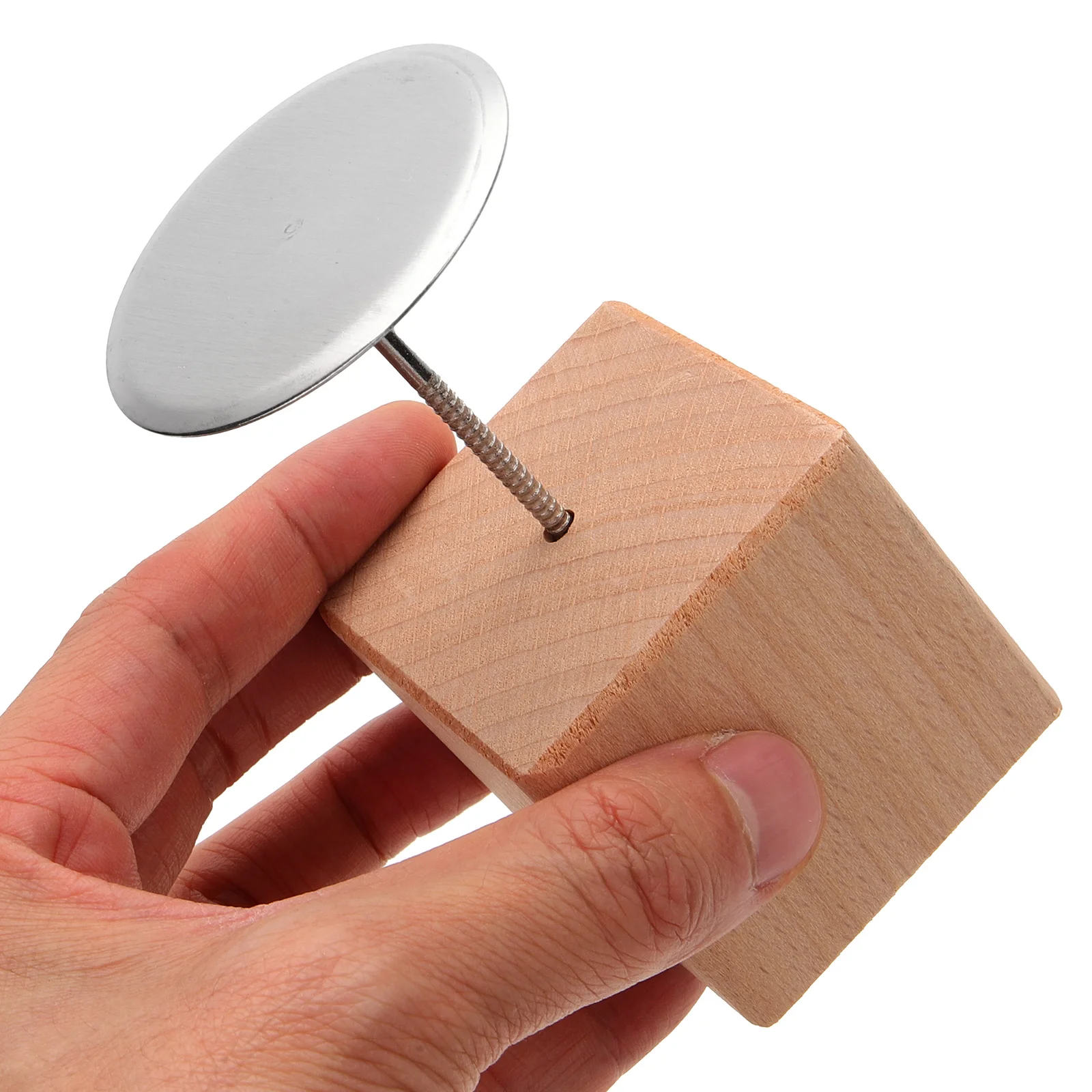 

1 set Baking Flower Nail Holder Wood Base Stainless Steel Cake Stand Pastry Tool Decorating Supplies Placement Table