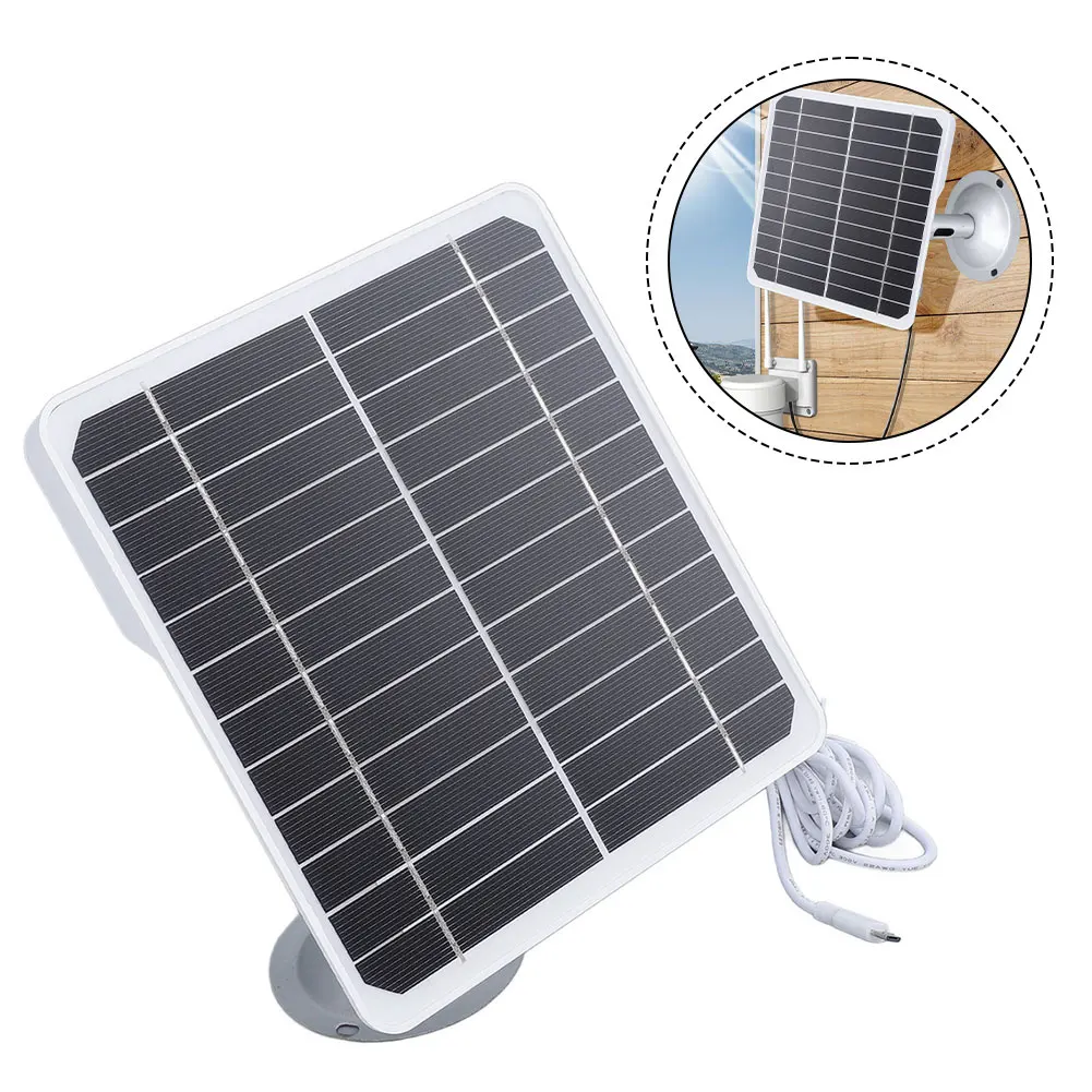 5V 20W Monocrystalline Solar Panel With Cable And Adjustable Bracket For Outdoor Security Camera USB Charging Power Supply