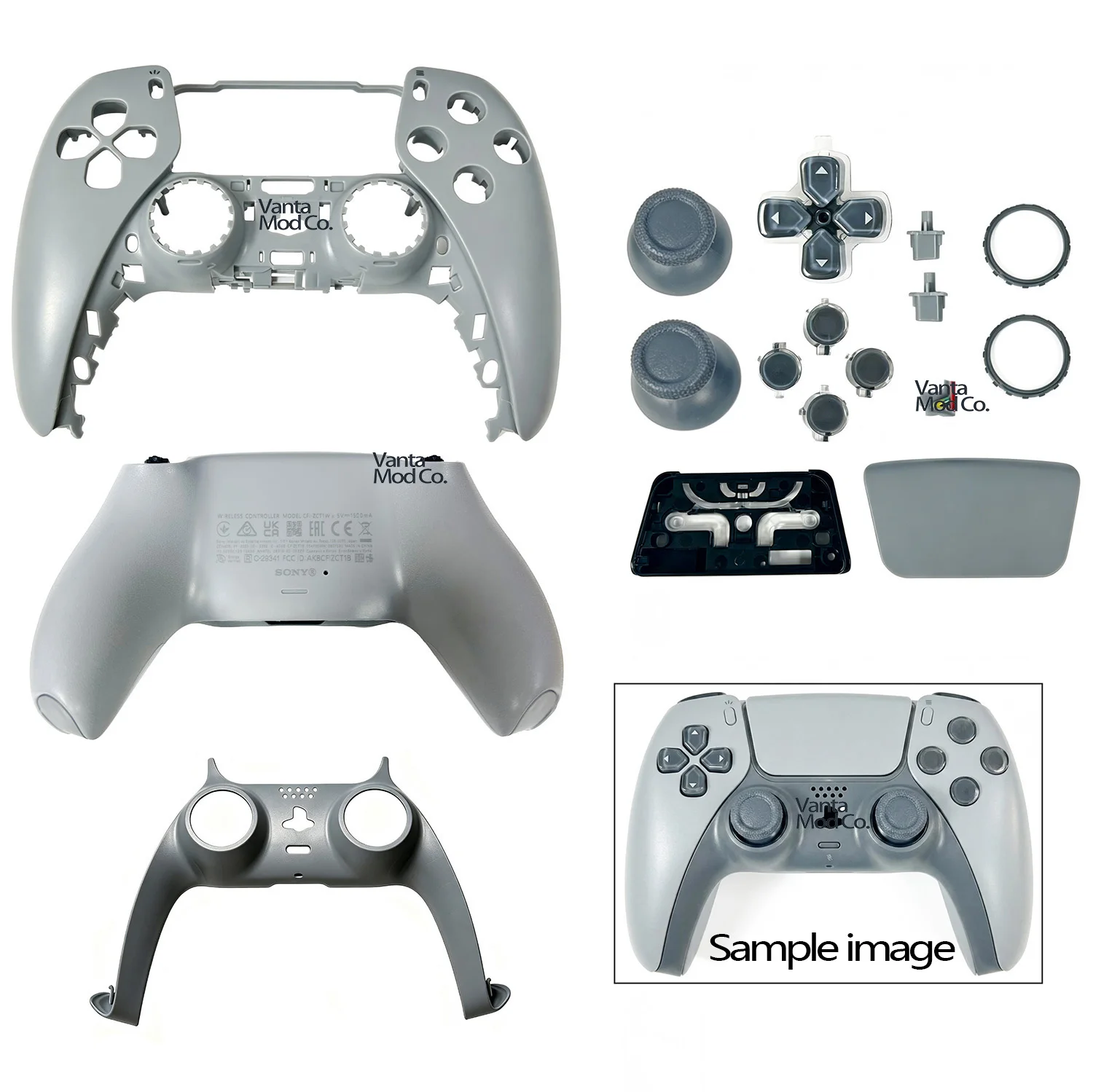 For the Limited-Edition 30th PS5 Controller BDM-010/020/030/040/050 Touchpad Color Buttons Front Back Covers Retro Buttons