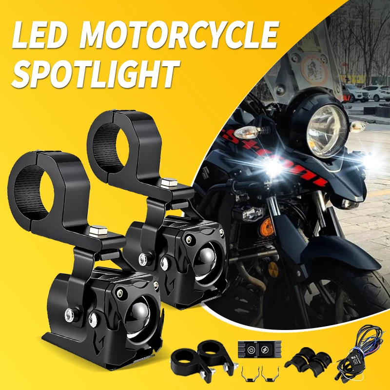 

1Set Universal Light White/Amber For Honda CR125R CR250R CRF250R CRF250X CRF450R CRF450X XR250 LED Motorcycle Headlight Fog Lamp