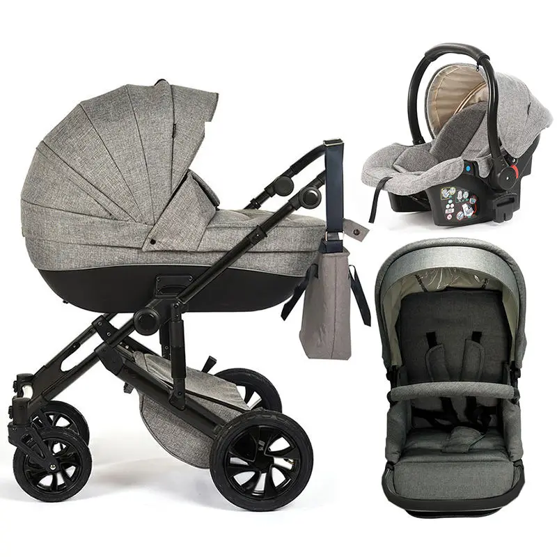 

Customized Aluminum Frame High Landscape Baby Pushchair Luxury 4 In 1 Baby Stroller