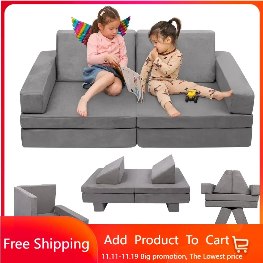 

Play Couch Sofa for Kids Medium Size, Modular Kids Play Couch, Kids Couch Building Fort for Playroom