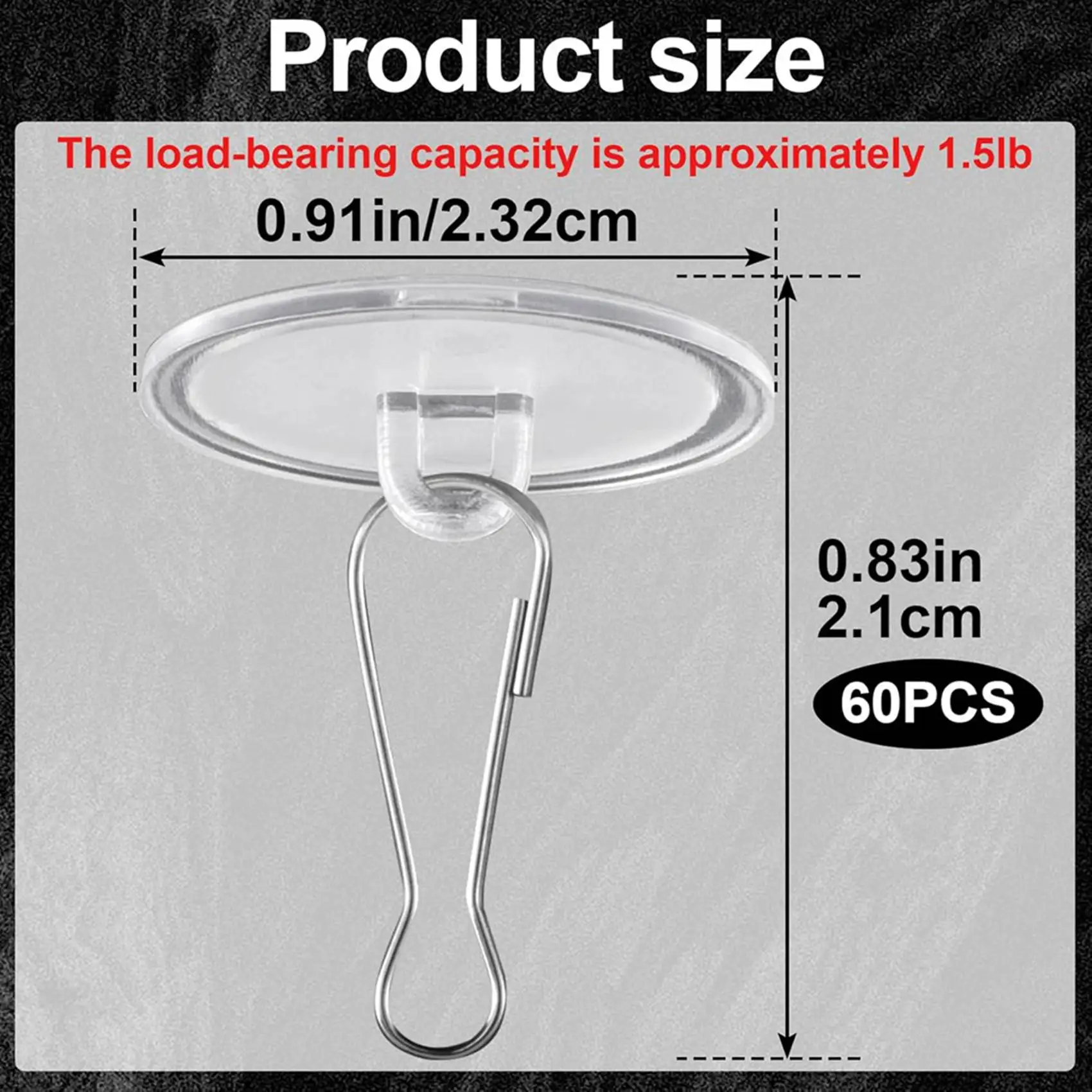 

Крючки для потолка CYCLI-120, 120 шт., самоклеящиеся, прозрачные, для подвешивания, съемные, без сверления.