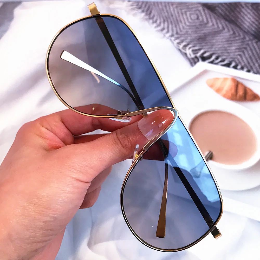 Vintage Übergroße Farbverlauf-Sonnenbrille aus Legierung für Damen Neue Modische Rosa Elegante Sonnenbrillen Retro Sexy Shades Outdoor UV400 – Detail 8