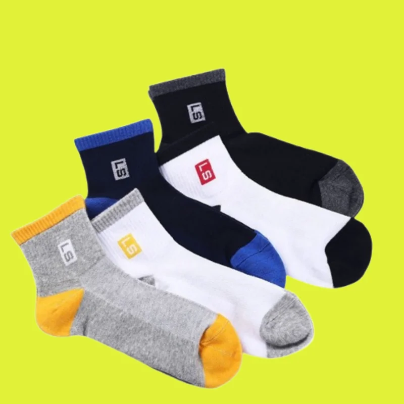 6/12 Pairs Men's Mid-tube Deodorant Summer Thin Sweat-absorbent Breathable Mesh Four Seasons Letter Men's Sports Socks