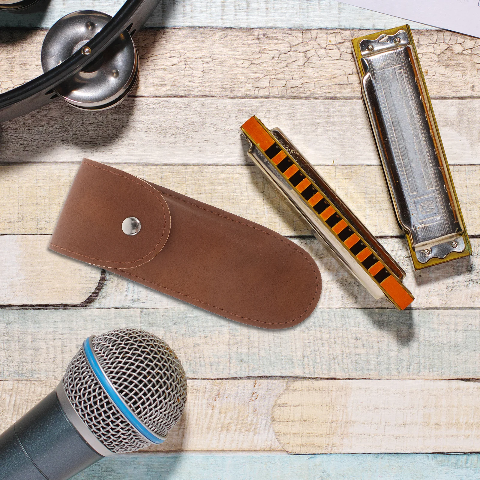 

2Pcs Reliable Harmonica Case Functional PU Storage Pouch Travel-Friendly Design Protects Against Damage Portable and Convenient