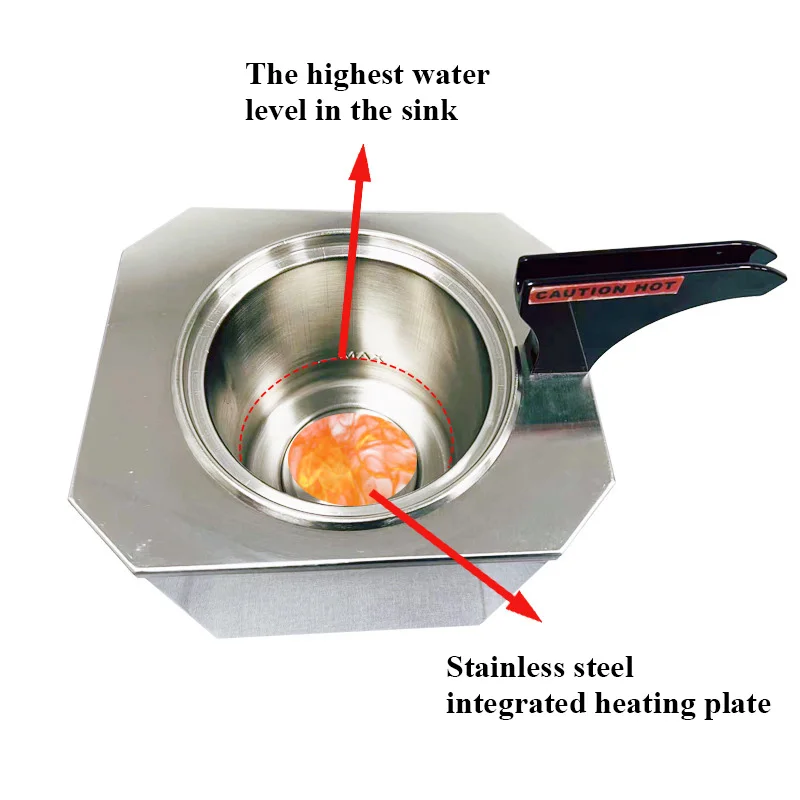 مدفأة صلصة من نوع مضخة الفولاذ المقاوم للصدأ ، آلة تسخين مربى صلصة الشوكولاتة ، سعة كبيرة ، تجارية أو منزلية ، 3 أوعية