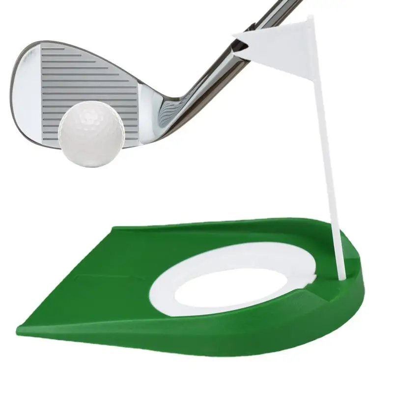 Indoor Golf Putting Trainer with Hole Flag Putter Green Practice Aid Home Yard Outdoor Training Aid Adjustable Hole