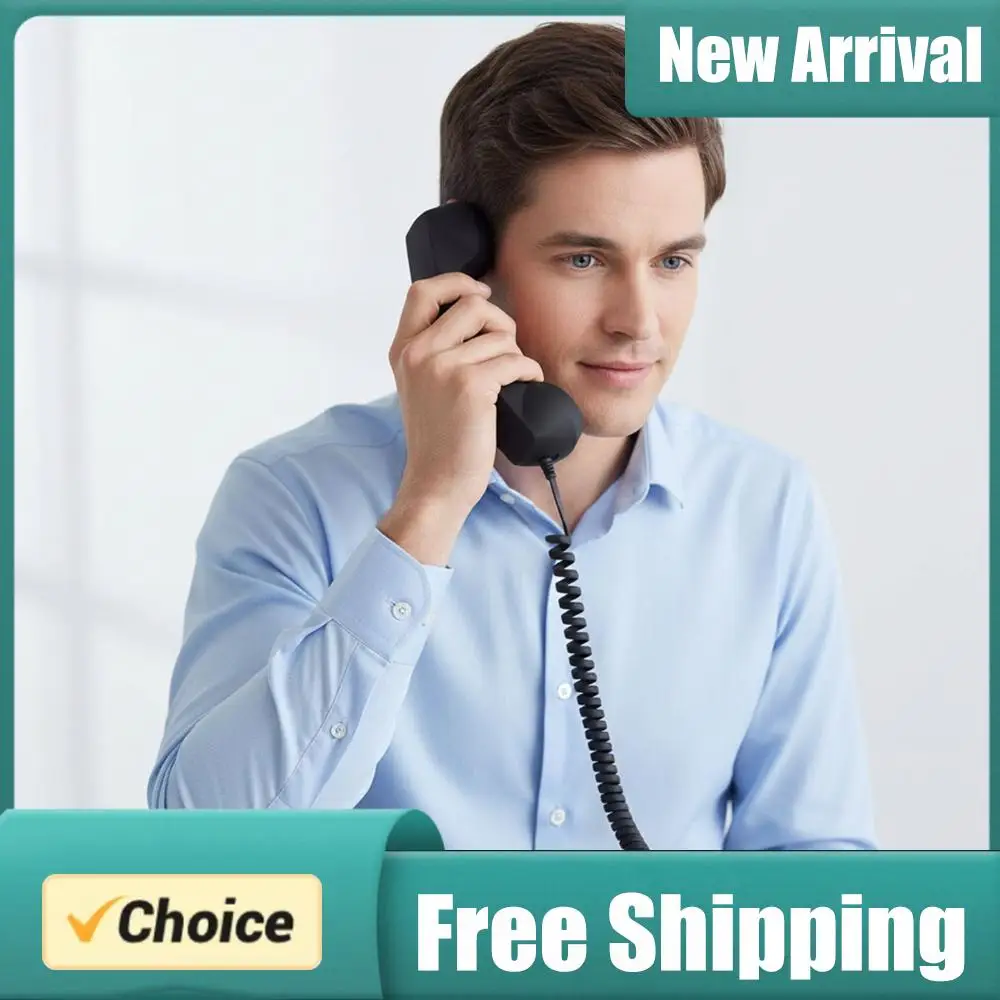 Telephone Wired Handsets Type-C Creative Telephone Head Set Ergonomics Portable Vintage Phone Headset for Calls Meetings