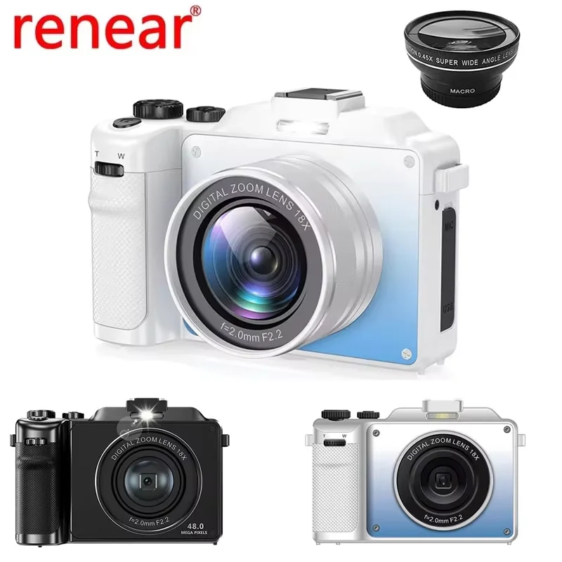 4K Digital Camera 56MP 18X HD Video Image Stabilizer HD Video Compact Cameras Selfie For Students YouTube Video Camera