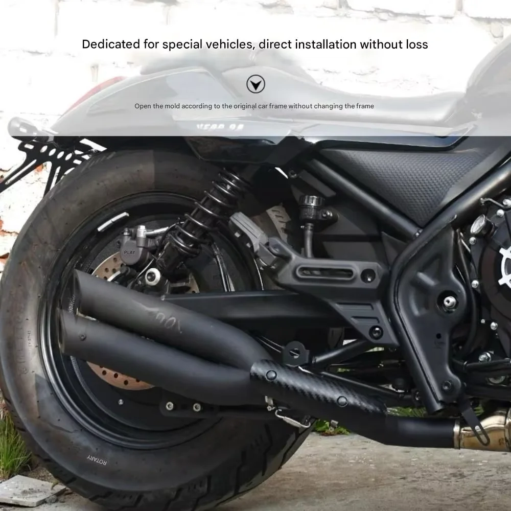 

For Voge CU525, Modified 1 to 2 VH Exhaust System, Middle Pipe + Muffler, Deep Tone Motorcycle Parts