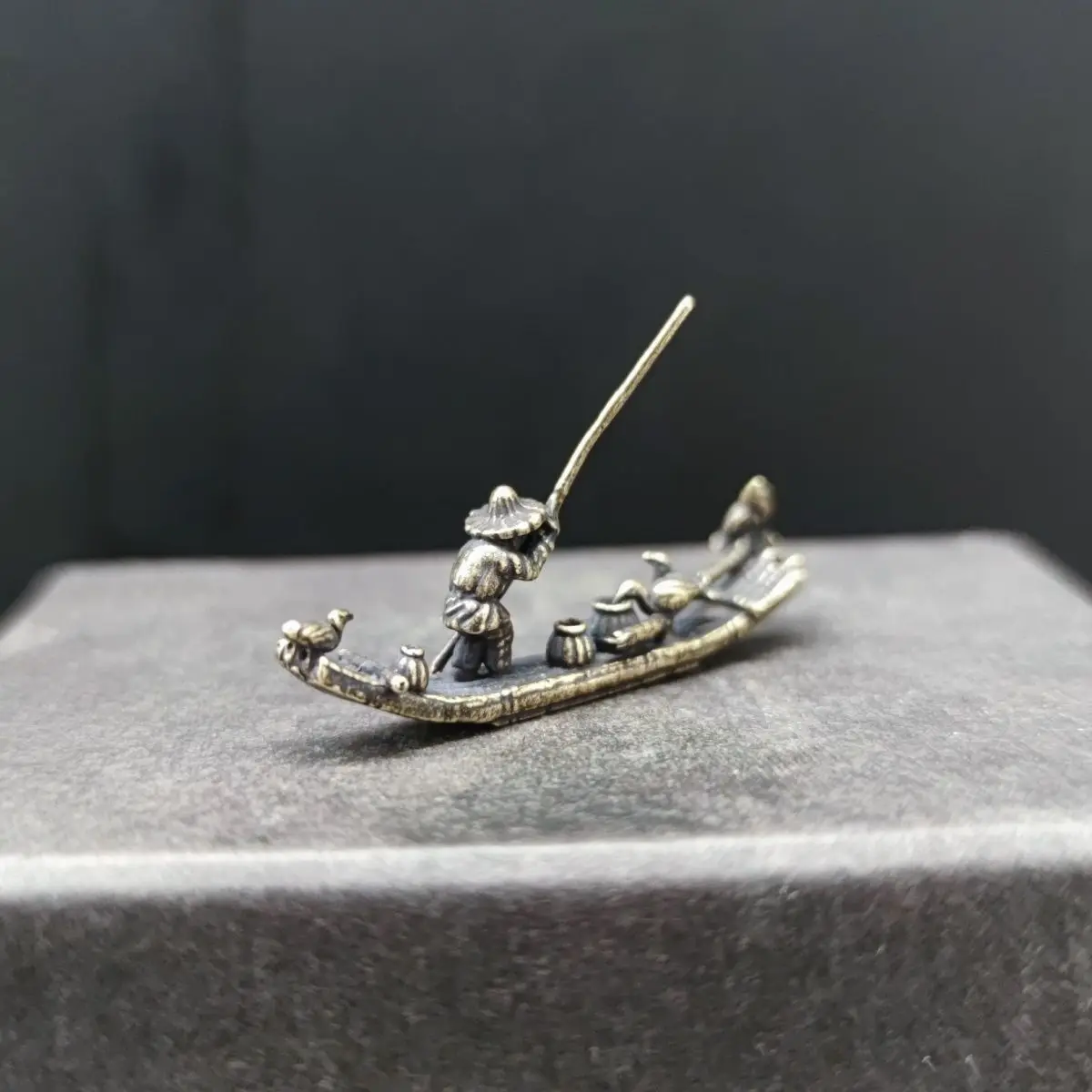 Плот в древнем стиле, окрашенный из чистой латуни, бонсай, рокарий, сухой камень, аксессуары для микропейзажа, украшения