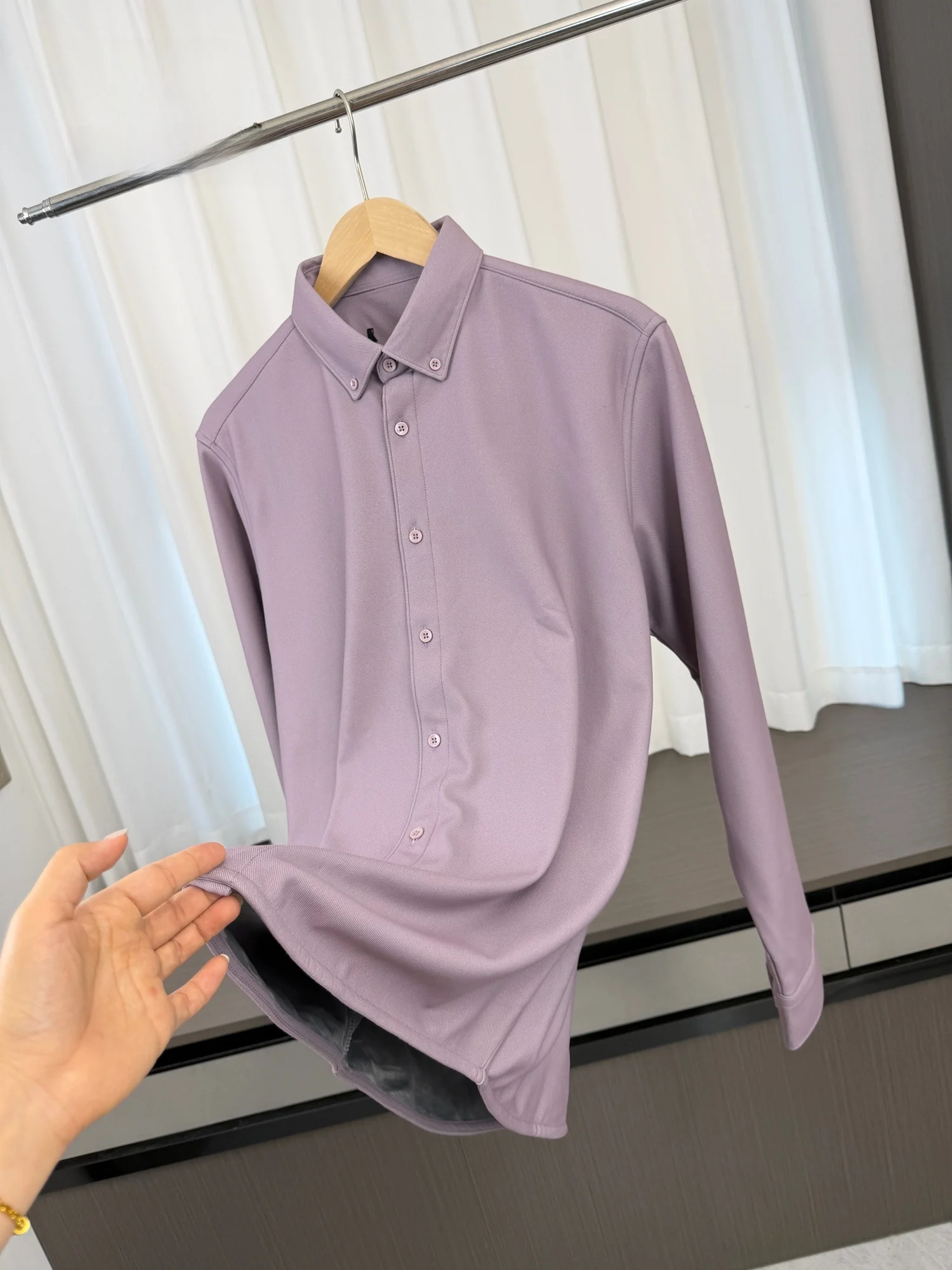 Skin-friendly Fleece-lined Long Sleeve Men's Shirt Autumn Winter Fashion Casual Standard Fit Breathable Comfortable Warmth