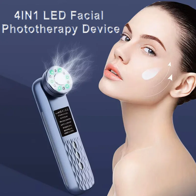 يده 7IN1 الكهربائية مدلك الوجه LED رفع جهاز الجمال العلاج بالضوء الأحمر للوجه العين أداة العناية بالبشرة موصل USB #1