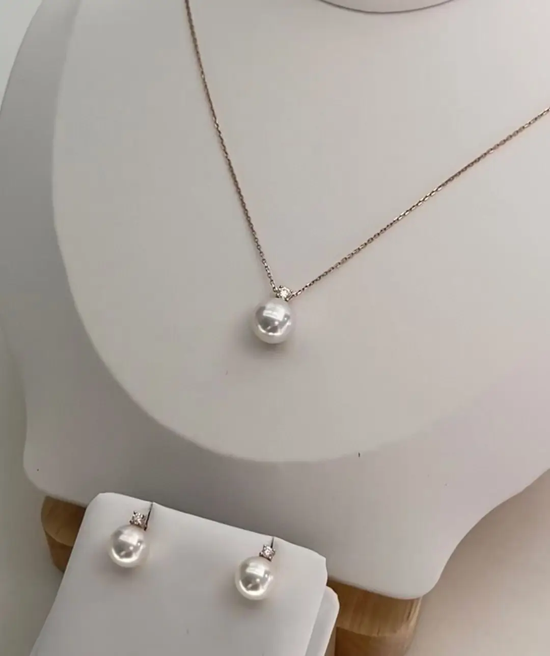 Certificated Chic 925 Silver Freshwater Pearl Jewelry Set 8-9mm Aurora Luster Natural White Pearl Stud Earring/Pendant Necklace