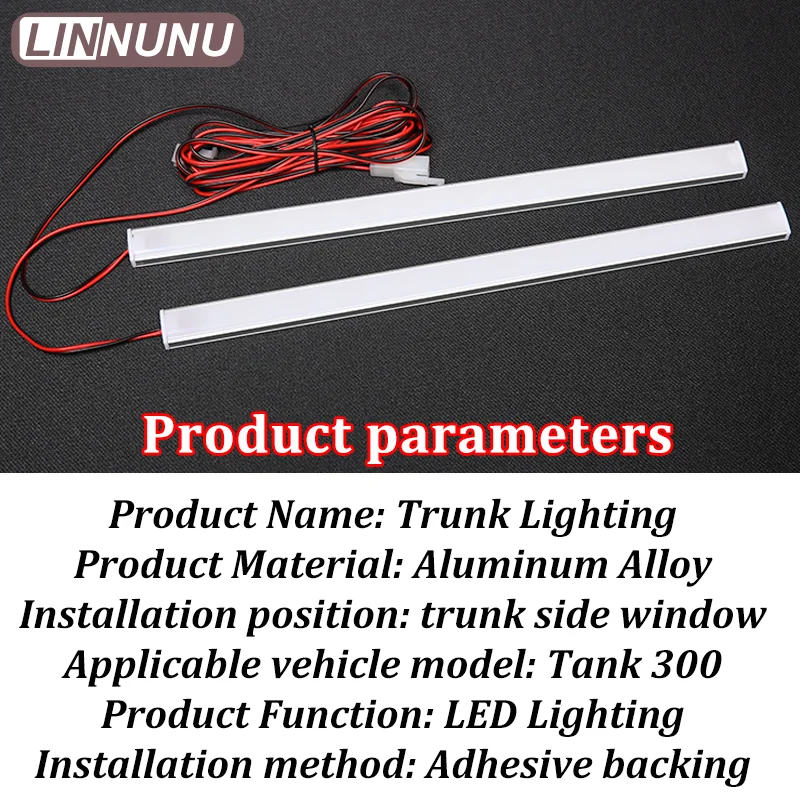 LINNUNU For Great Wall GWM TANK 300 2025 Car trunk Light Modification Trunk Side Window Lighting LED Light Interior Accessories