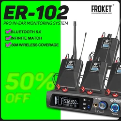 Professional Stereo Wireless In-Ear Monitor System ST-102 for Stage Recording Studio Drummer Instrument