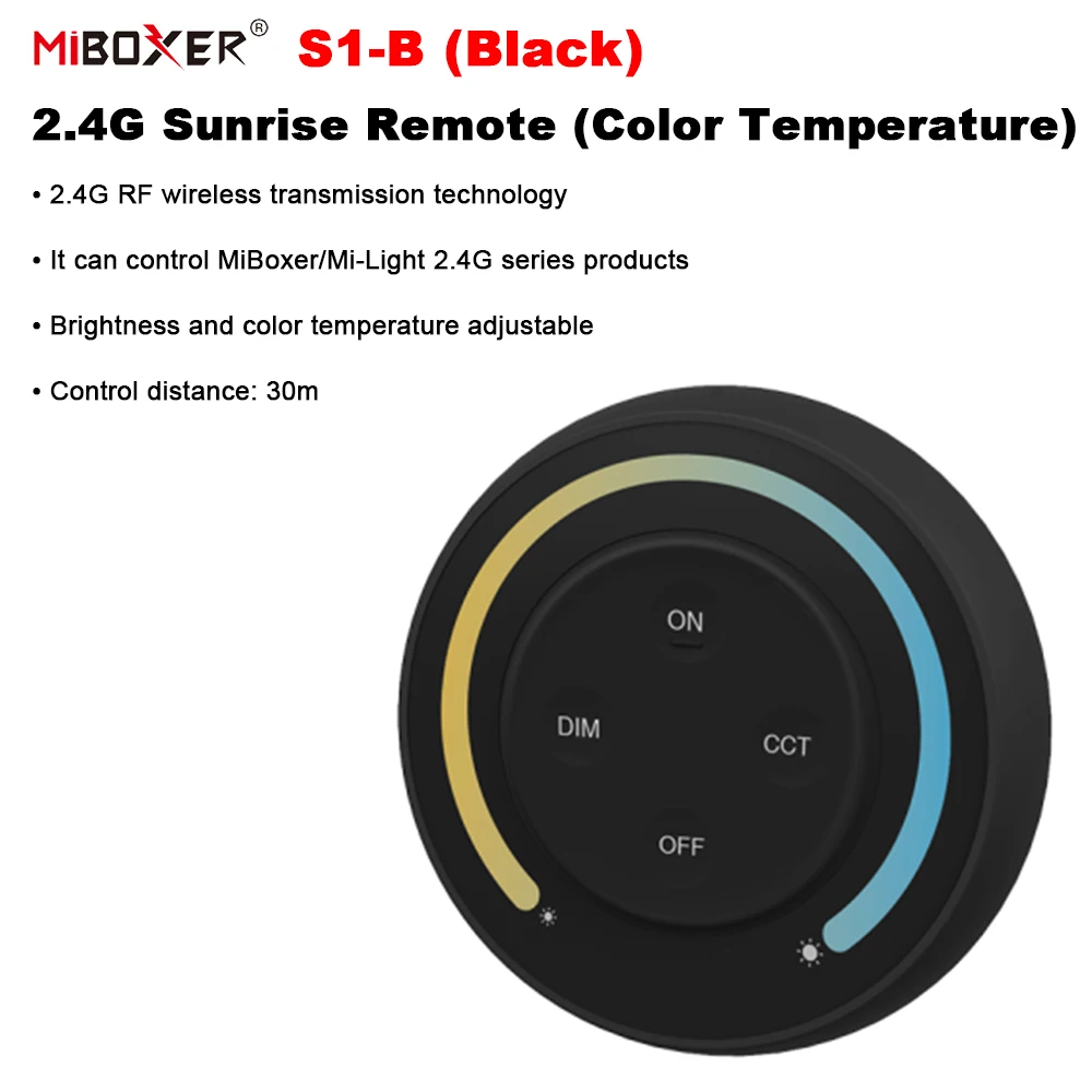 Miboxer S1-B S1-W 2.4Ghz Led Controller Zonsopgang Afstandsbediening Regenboog Afstandsbediening Voor Cct Kleurtemperatuur Dual Wit Controller/Licht