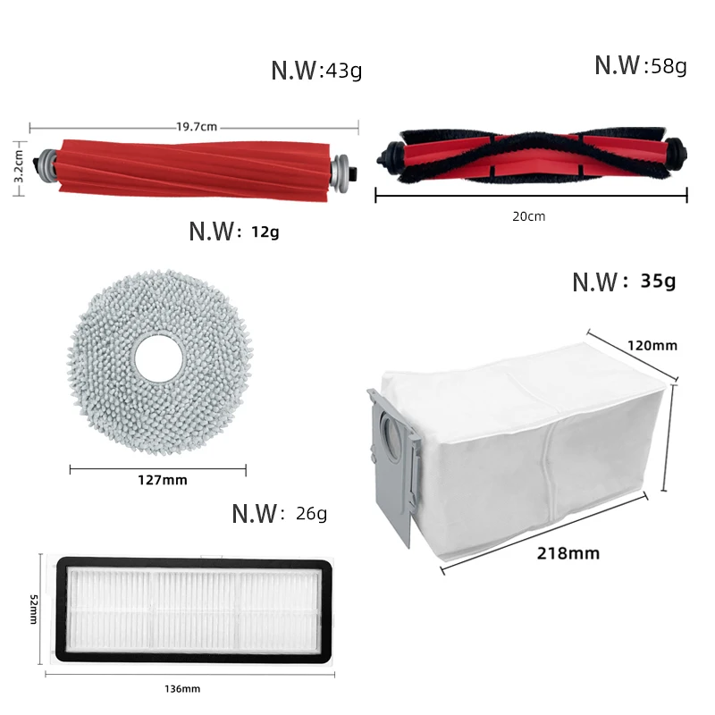 Main Side Brush HEPA Filter Mop Cloth Dust Bag For Roborock P10 Pro Replacement Spare Parts Accessories