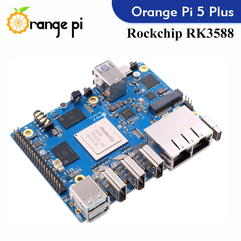 Orange Pi 5 Plus  Single Board Computer RK3588 PCIE Module External WiFi-BT SSD 8K Orange Pi5 Plus Demo Development Board