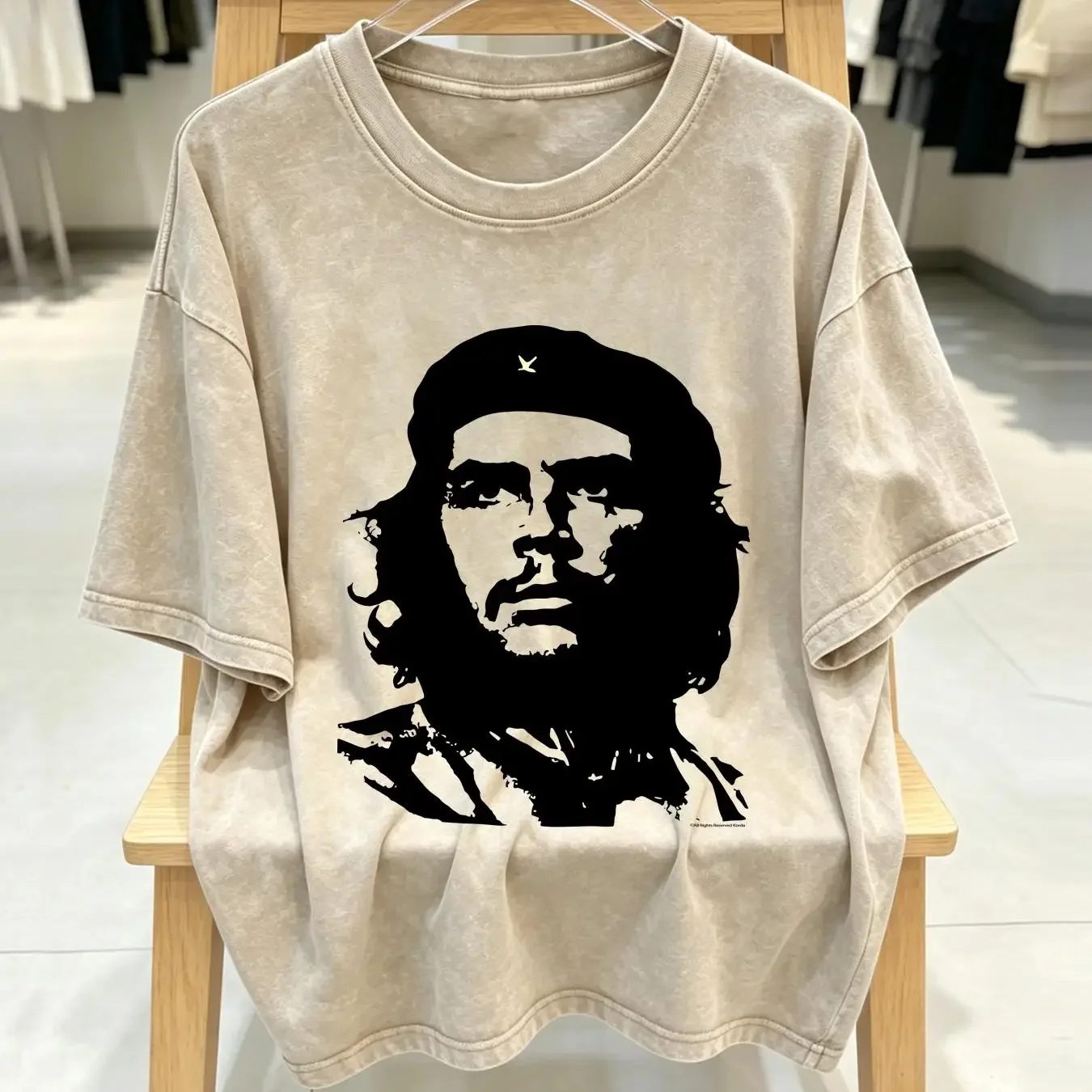 washed T Shirt Fashion Victim Men s Vintage CHE Guevara Korda Red Size L long or short sleeves vintage Washed Unisex