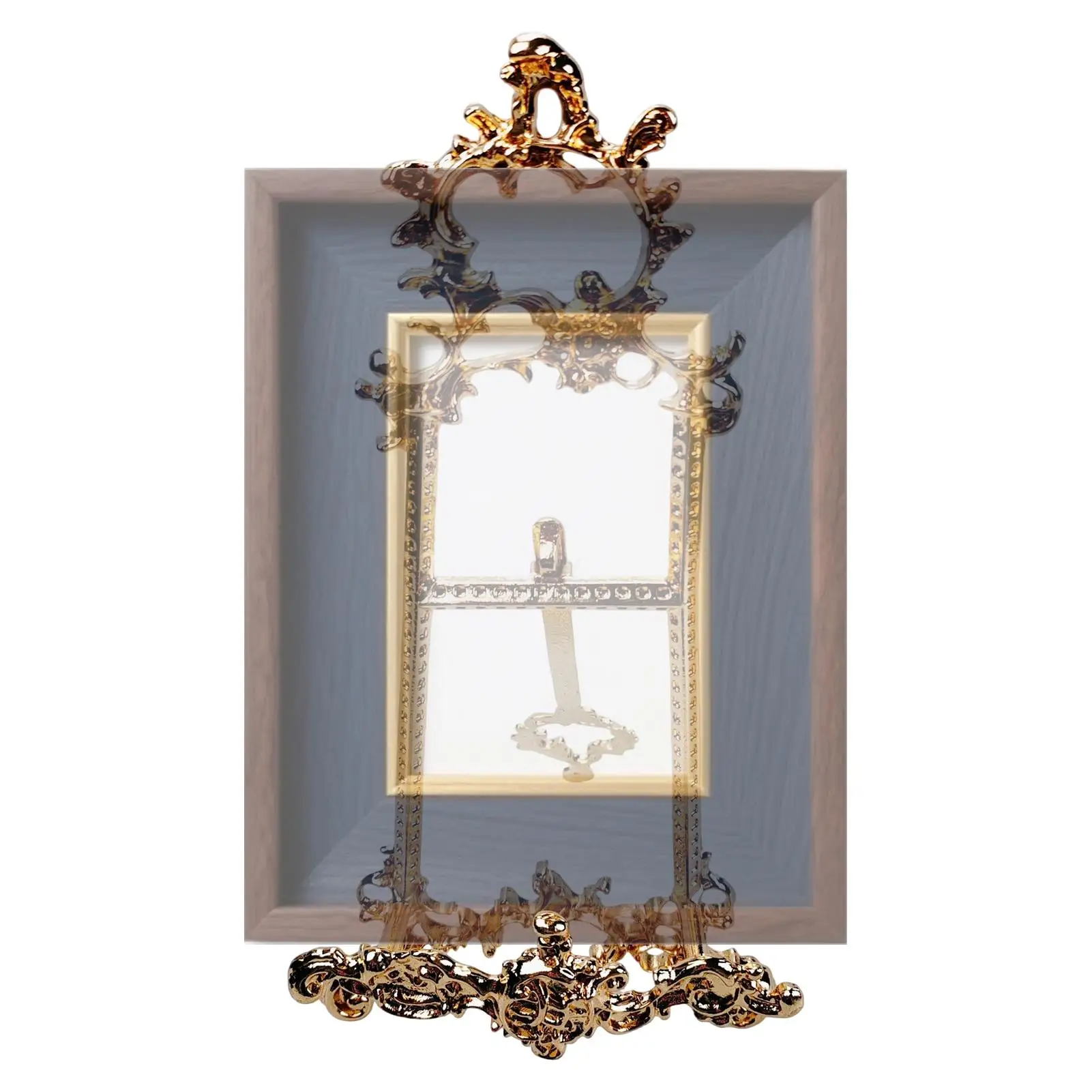 Tripod Stand For Picture Floral Scroll Details Vintage Tiered Tripod Metal Display Easel For Family Enthusiast Entryway Bedroom