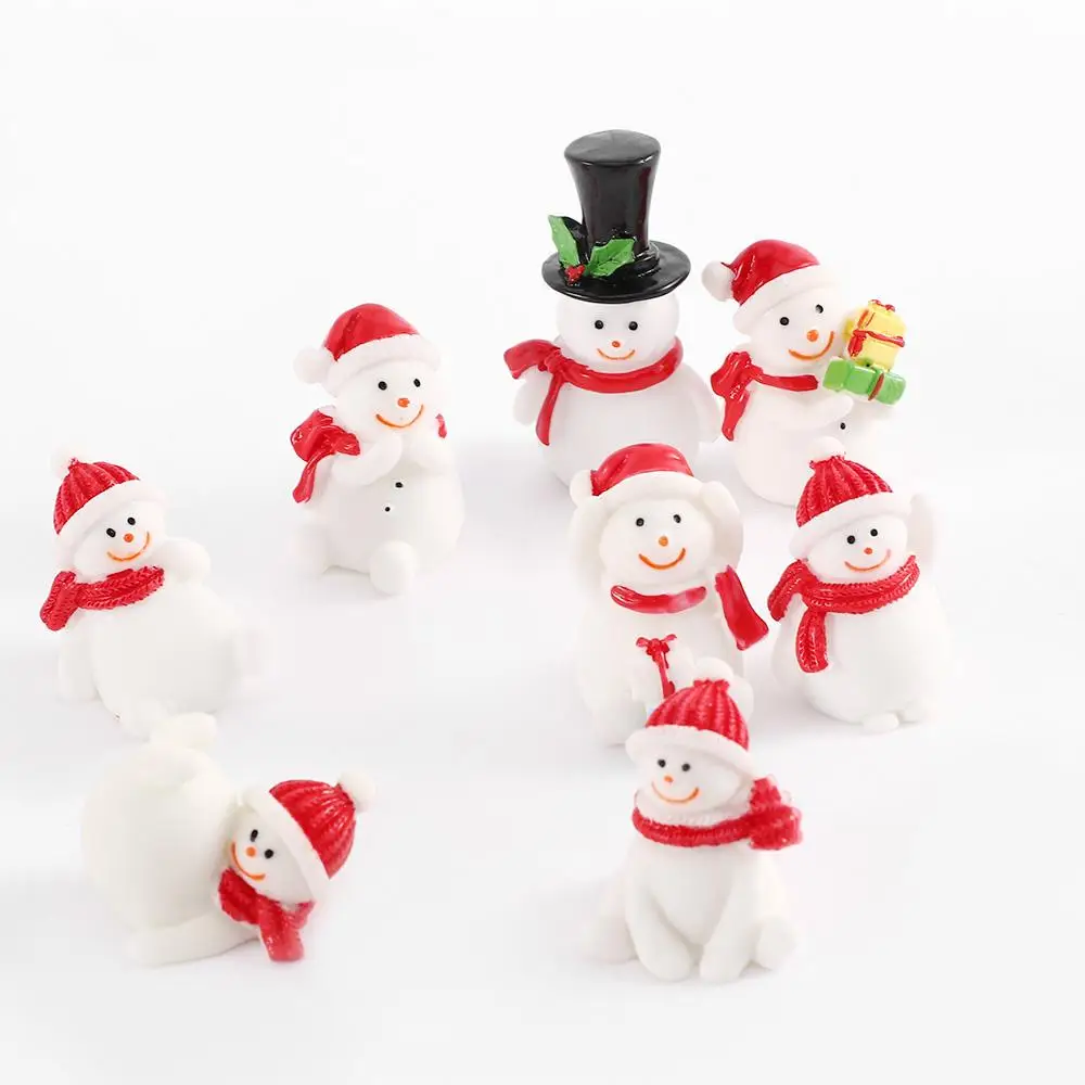 Snowman Snow Scene Dollhouse Decoration Figures Terrarium Figurines Christmas Miniature Ornaments Micro Landscape