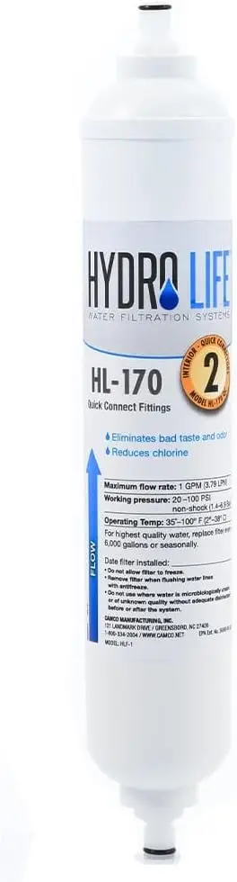

Under Counter Water Filter Replacement, White, Compatible with HL-170 QC Models