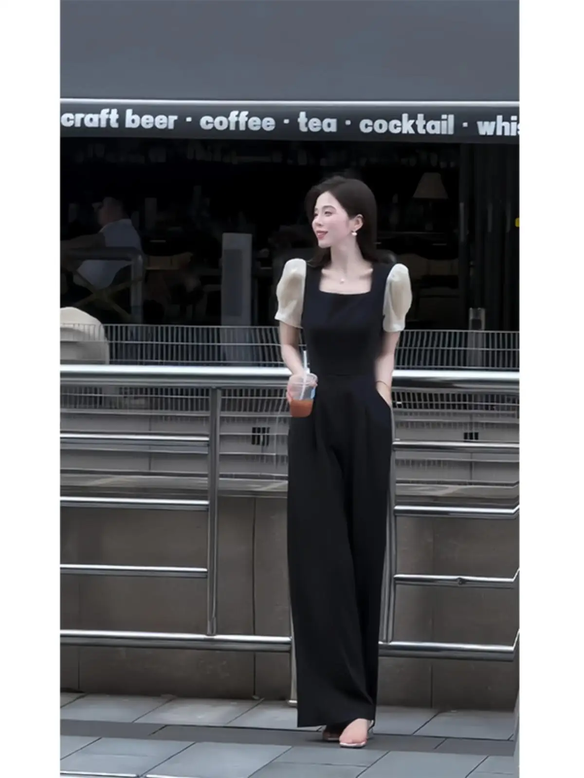 

Костюм Ele Bla-Piece с высокой талией, длинные брюки, лето 2021, модная женская одежда, элитное ощущение, Новое поступление