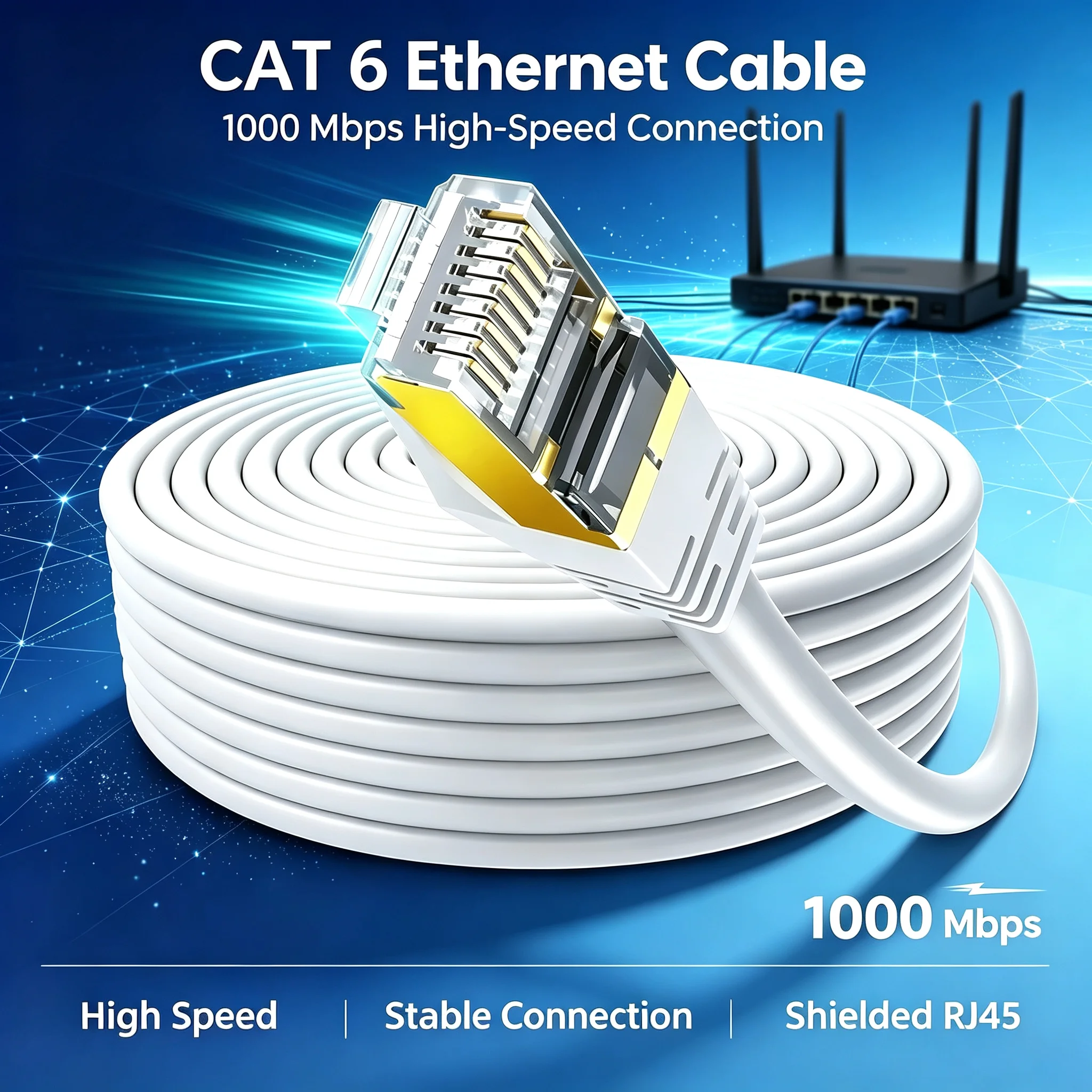 2/3/5/15M Ethernet Cable Cat 6 Flat Long High Speed Network Cable Rj45 Connectors for Router Modem Cable Ethernet Cat 6