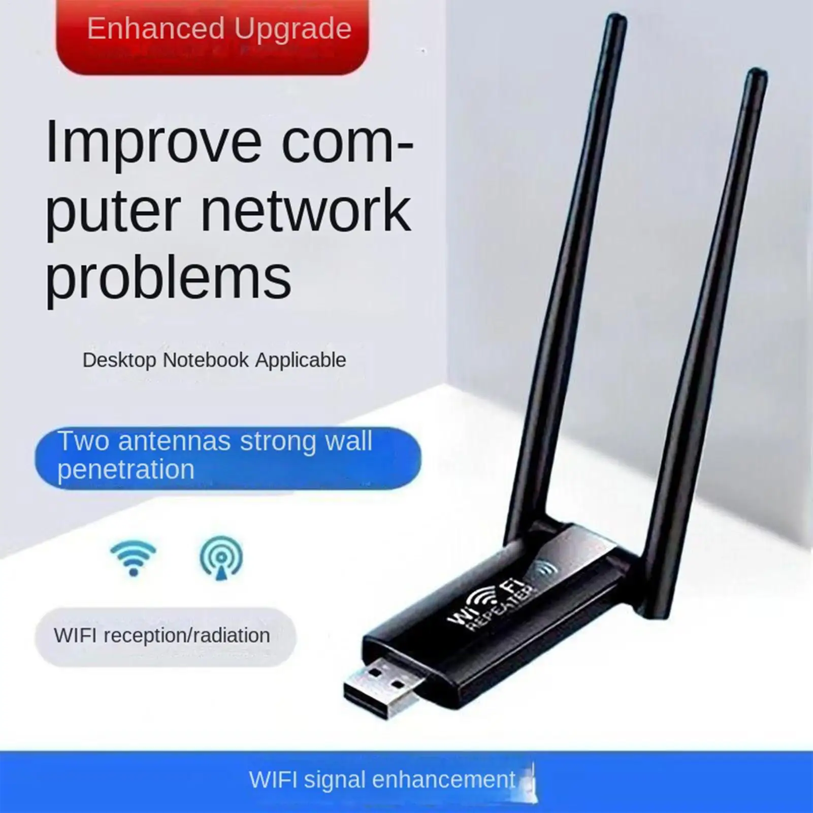 

WiFi Booster Extender Router Distance Amplifier Long Range Signal Booster for Home Apartment Office Dormitory Indoor Outdoor