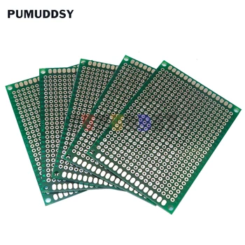 5 ชิ้น/ล็อต 5*7 ซม.Universal Board Breadboard Dual ด้านข้างดีบุกทดลอง Board น้ํามันสีเขียวไฟเบอร์กลาส Board สองด้าน PCB 5x7 ซม.