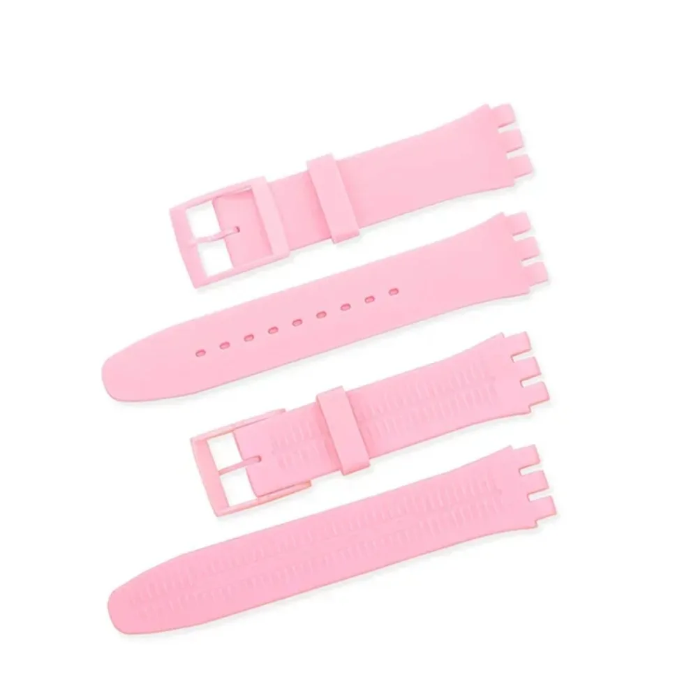 Soft Silicone Watchband 16mm 17mm 19mm 20mm Sport Watch Strap Waterproof Rubber Universal Replacement Wristband for Swatch