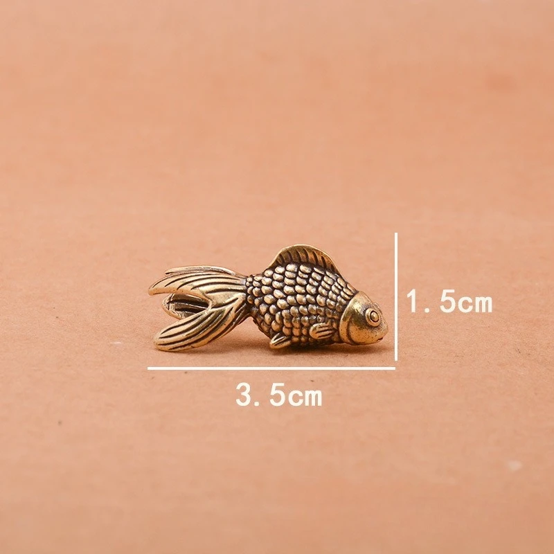 Creative Brass Goldfish Ornament Living Room Office Desk Tea Pet Copper Ware Home Decoration Accessory Cute Animal Miniatures