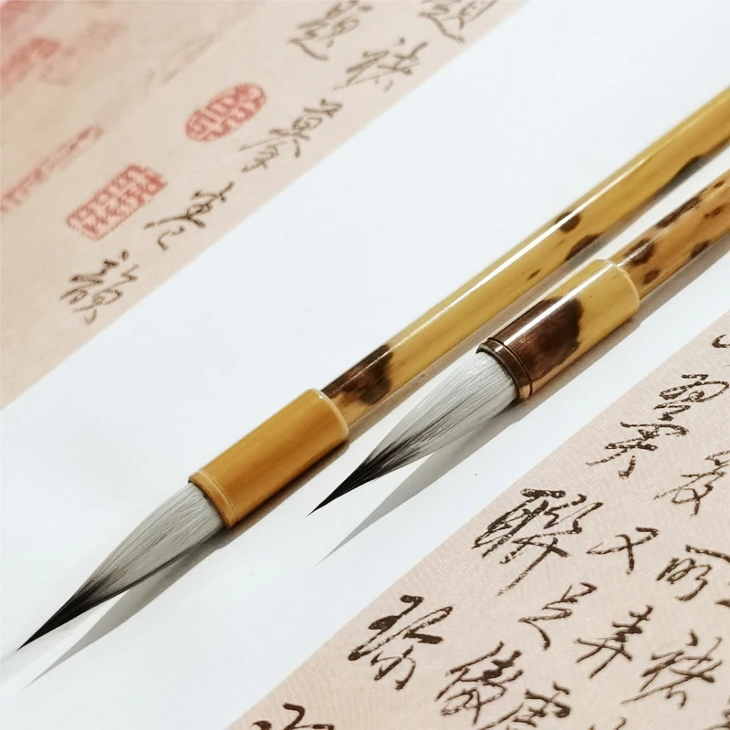 Multiple Hair Slender Gold Brush Rabbit Hair Small Regular Script Running Cursive Script Brush Chinese Painting Line Drawing Pen