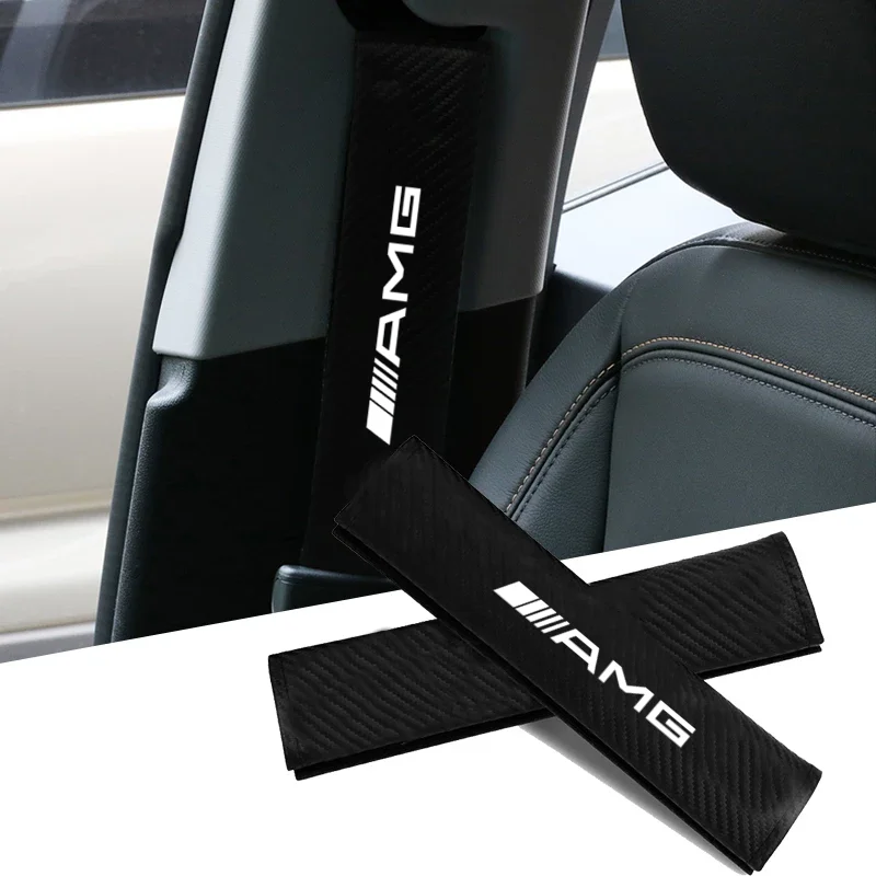

Carbon fiber Car Seat Belt Pads Seat Shoulder Strap Pad Cover For Mercedes Benz AMG W205 W204 W203 W212 W211 W213 W210 W164