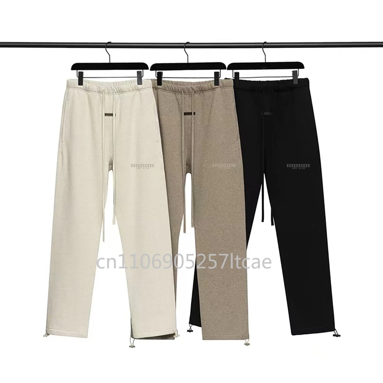 

Season 9 Double Line Men's Casual Pants Metal Silicone Letter Logo Luxury Design Cotton Sweatpants