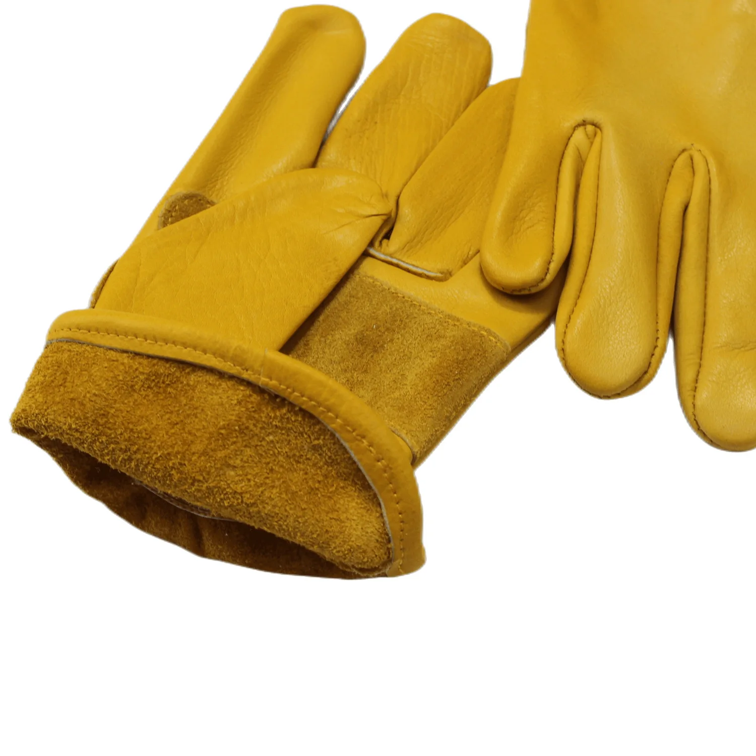 Soft Cowhide Leather Work Gloves - Safety Protection for Welding, Mechanic, Driving, Gardening & Farming