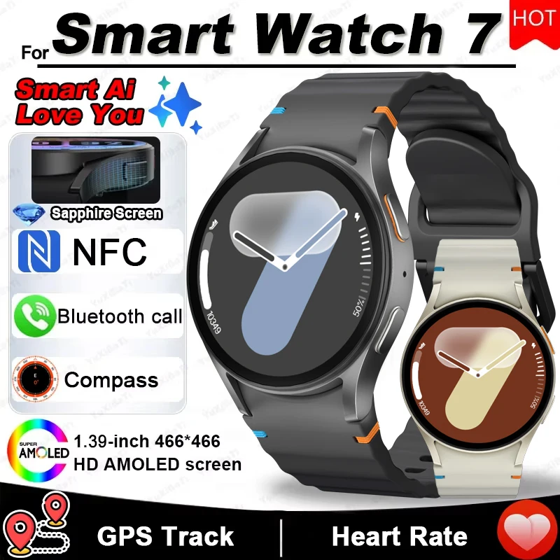 

New Watch 7 Mini Classic GPS Sports Smartwatch AMOLED HD Screen Voice Assistant Bluetooth Call Smart Watch For Men Women Gift