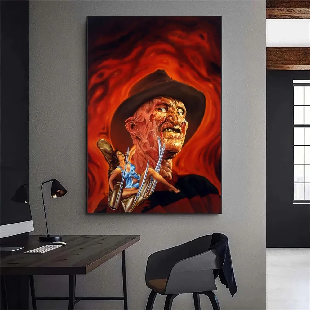 F-Freddy Krueger Movie Poster Gallery Prints decalcomanie da parete decorazione per la casa adesivo autoadesivo per soggiorno