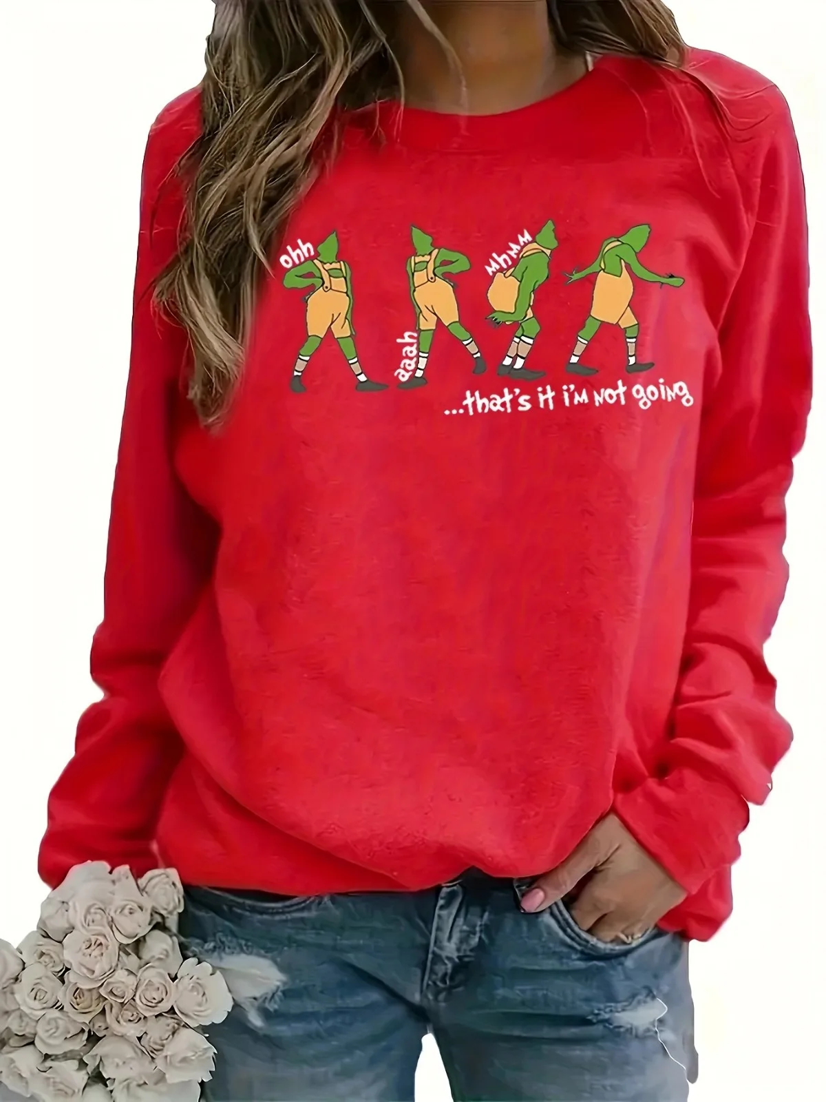 Sweat à capuche à col rond pour femmes, décontracté, à la mode, avec lettres imprimées de dessin animé, adapté aux cadeaux de vacances, hauts de sport de rue