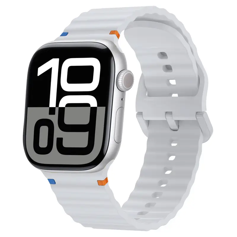Wave Stitched Silicone Strap For Apple Watch 12 11 10 46mm 42mm Ultra 4/3/2 49mm Bracelet Belt iWatch 9 8 SE 45mm 41mm 44mm Band - Image 7