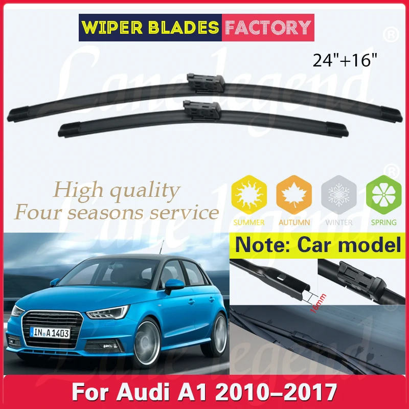 

2pcs Front Wiper Blades For Audi A1 2010 2011 2012 2013 2014 2015 2016 2017 Windscreen Windshield Window Car Accessories 24"+16"